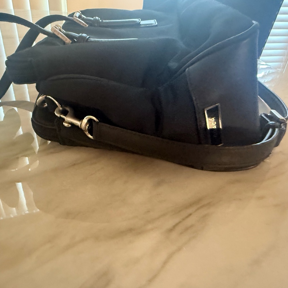 Vintage Coach Black Nylon & Leather Tote